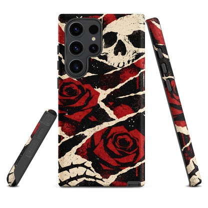 Goth Skull & Red Rose Samsung Tough Case