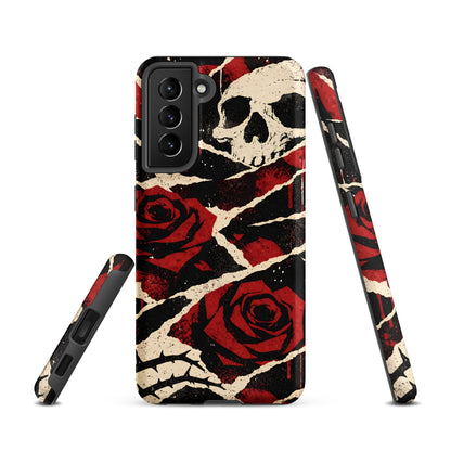 Goth Skull & Red Rose Samsung Tough Case