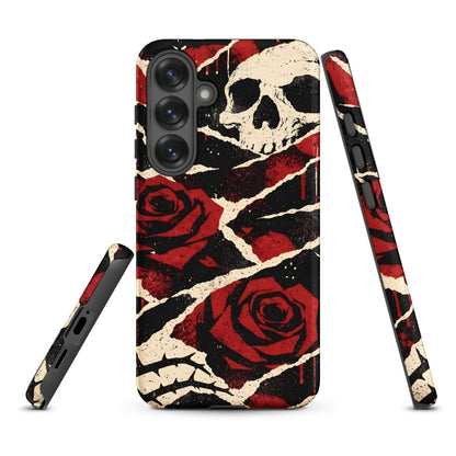 Goth Skull & Red Rose Samsung Tough Case
