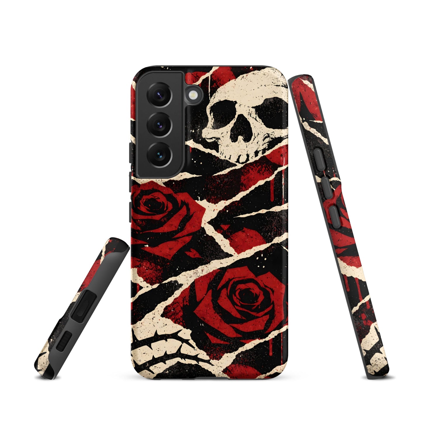 Goth Skull & Red Rose Samsung Tough Case
