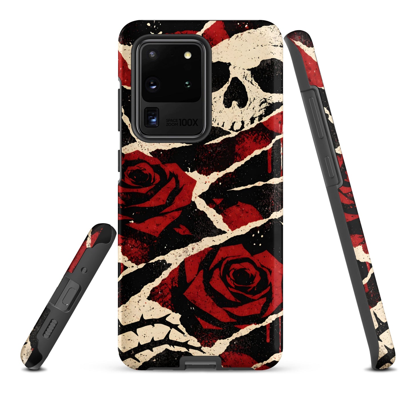 Goth Skull & Red Rose Samsung Tough Case