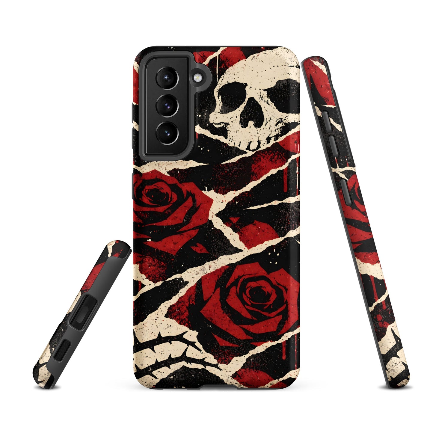 Goth Skull & Red Rose Samsung Tough Case
