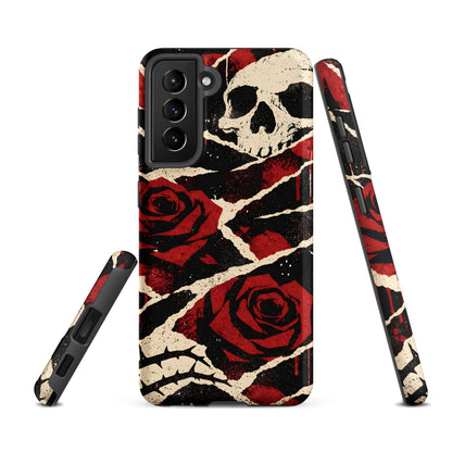 Goth Skull & Red Rose Samsung Tough Case