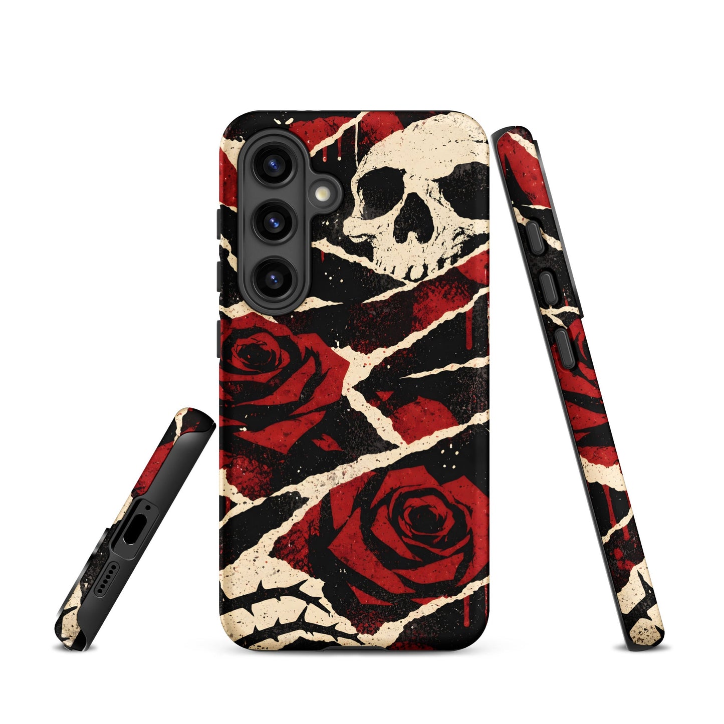 Goth Skull & Red Rose Samsung Tough Case