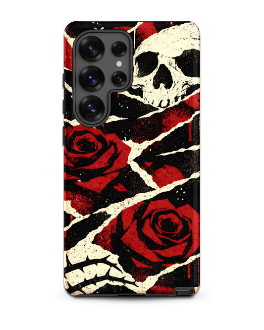 Goth Skull & Red Rose Samsung Tough Case