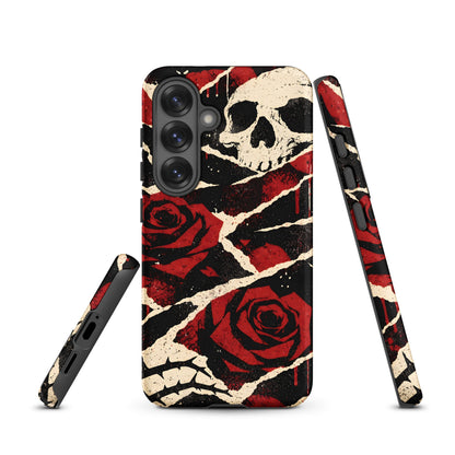 Goth Skull & Red Rose Samsung Tough Case