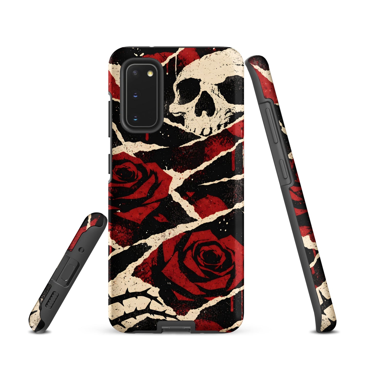 Goth Skull & Red Rose Samsung Tough Case