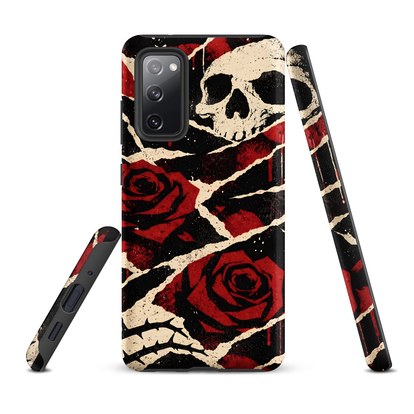 Goth Skull & Red Rose Samsung Tough Case