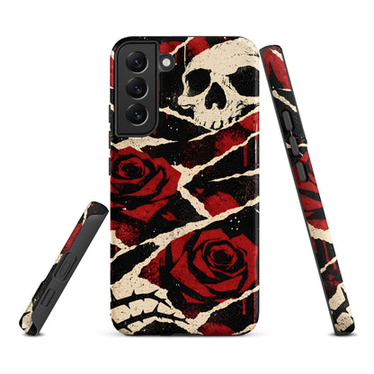 Goth Skull & Red Rose Samsung Tough Case