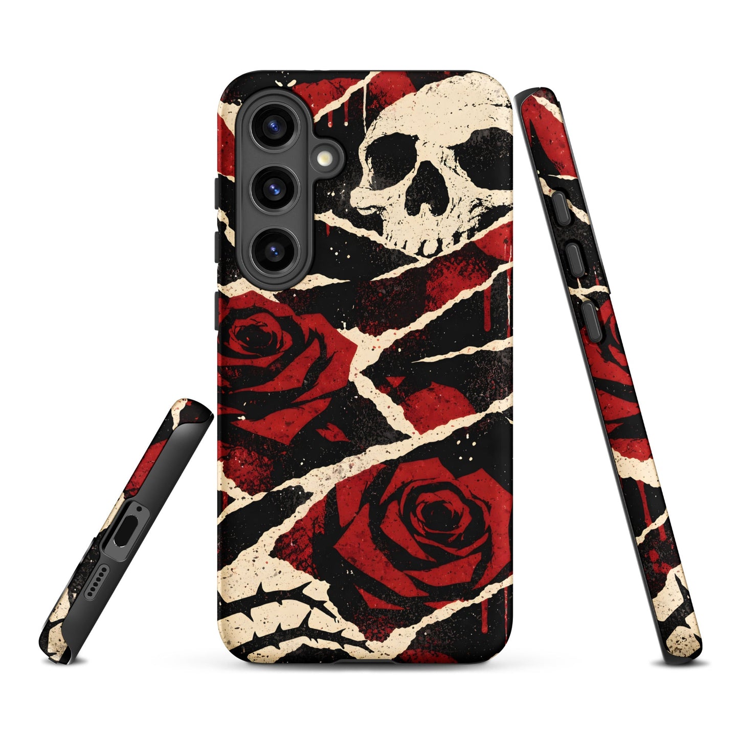 Goth Skull & Red Rose Samsung Tough Case