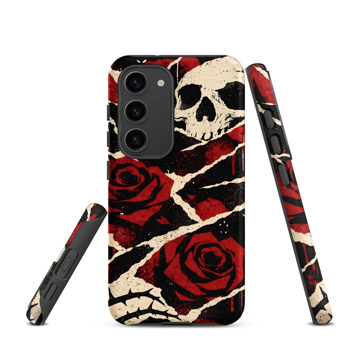 Goth Skull & Red Rose Samsung Tough Case