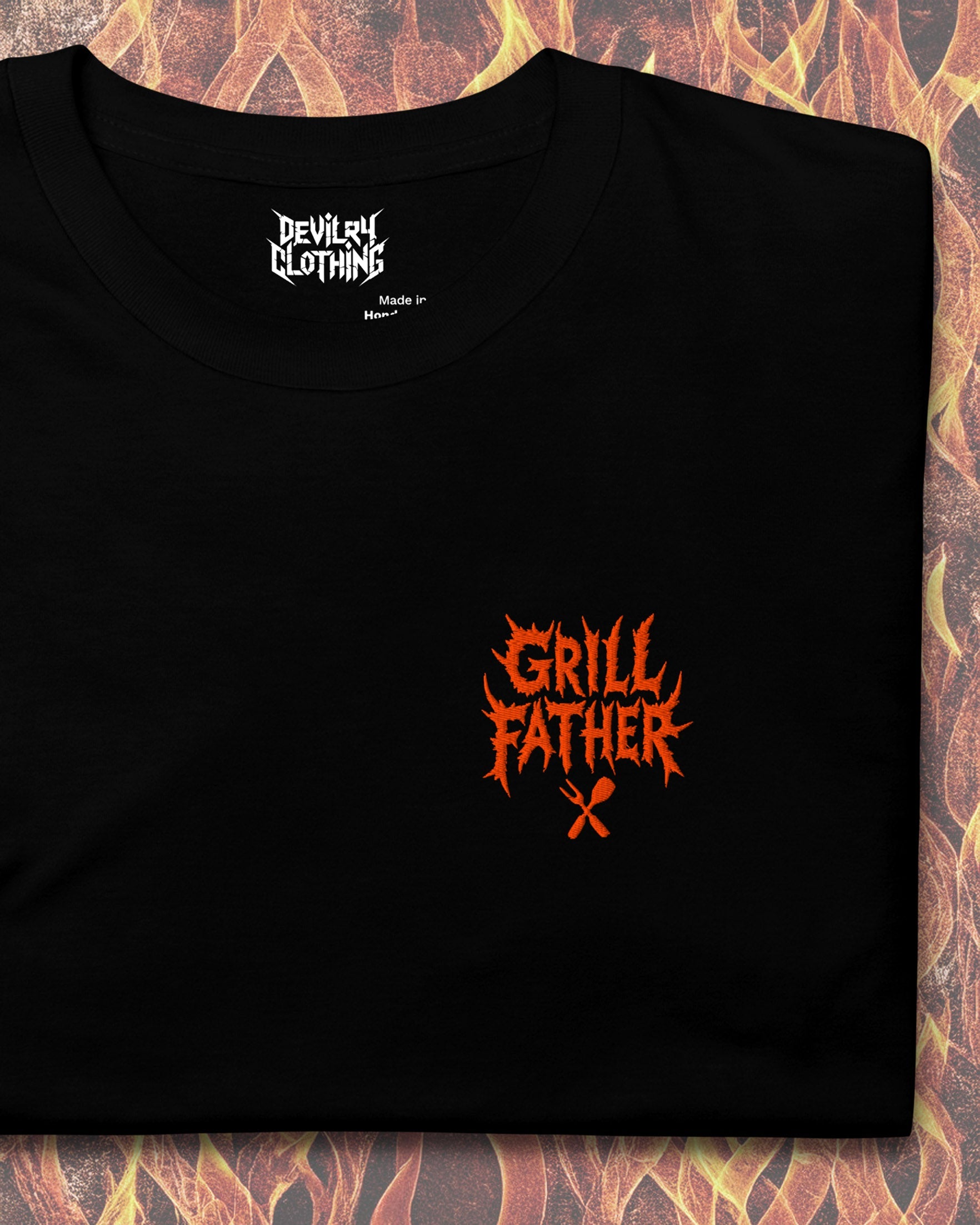 Grill Father Embroidered T-Shirt
