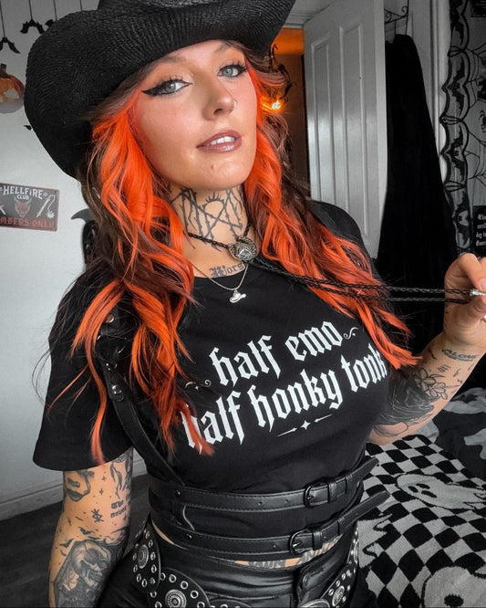 Half Emo Half Honky Tonk Crop Top