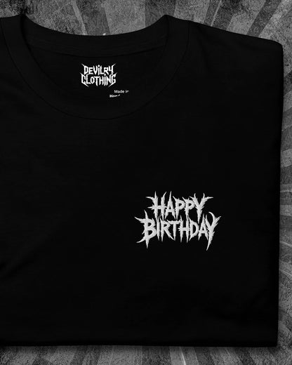 Happy Birthday Embroidered T-Shirt