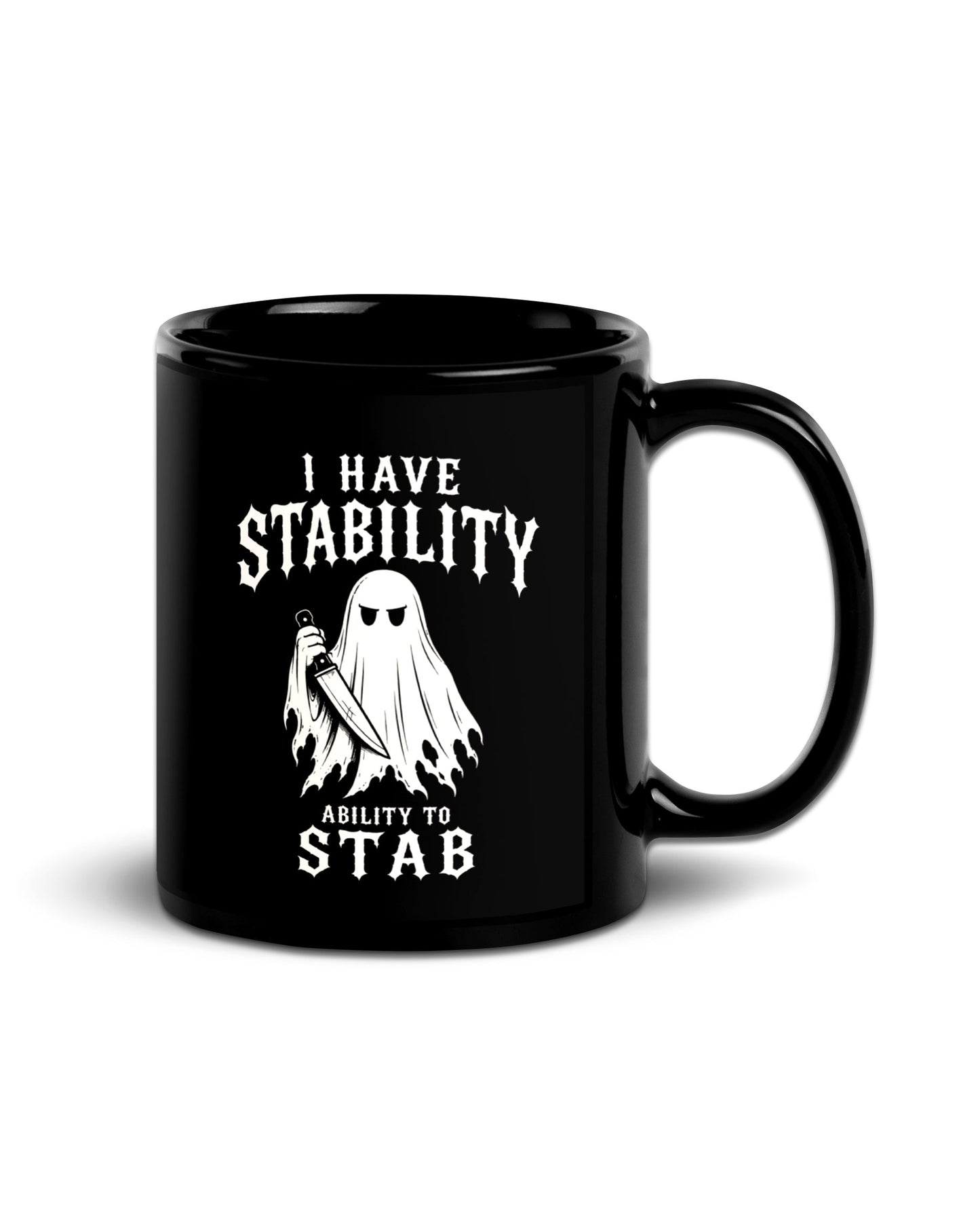 I Have Stability Black Mug