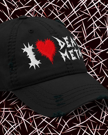 I Love Death Metal Distressed Dad Hat