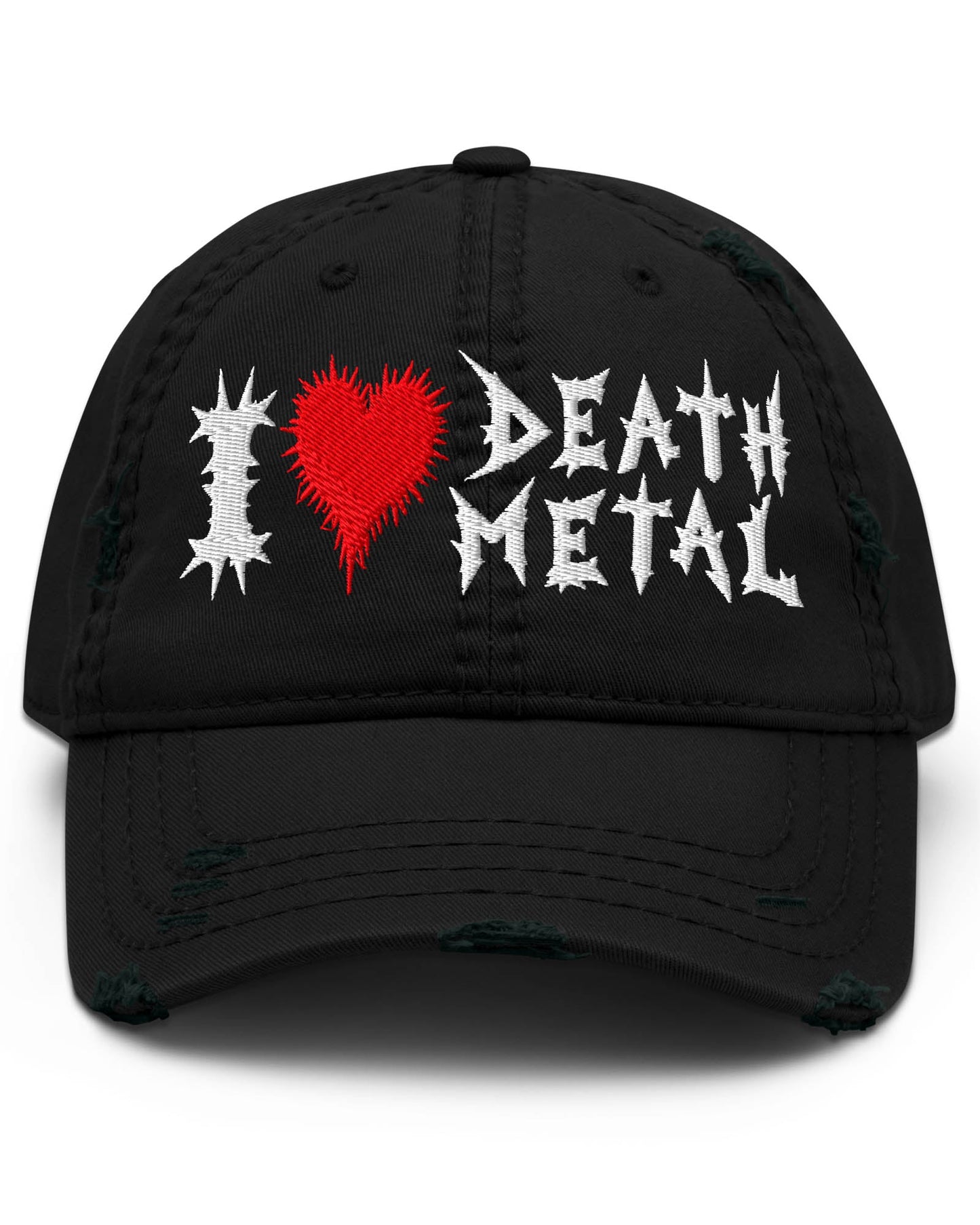 I Love Death Metal Distressed Dad Hat