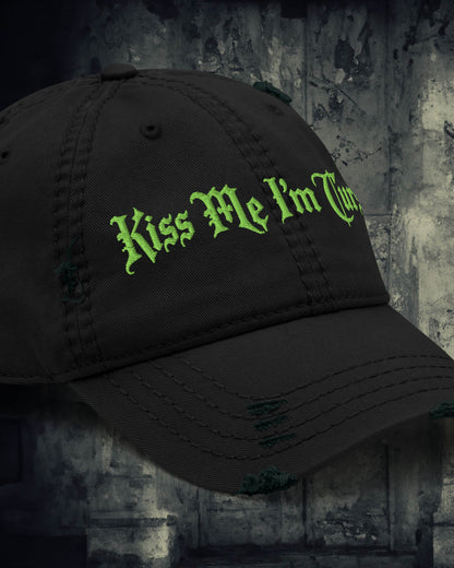 Kiss Me I'm Cursed Distressed Dad Hat