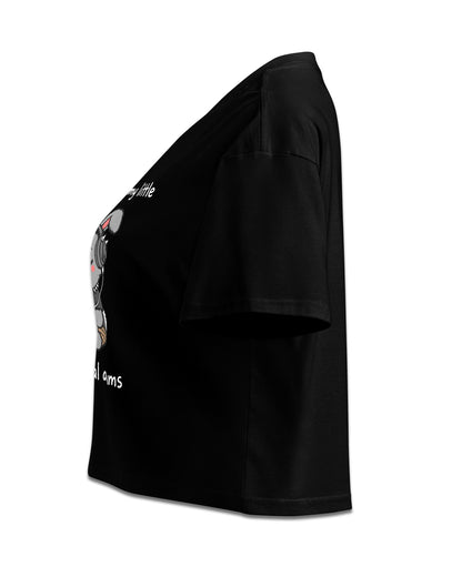 Listening To My Little Death Metal Albums Crop Top