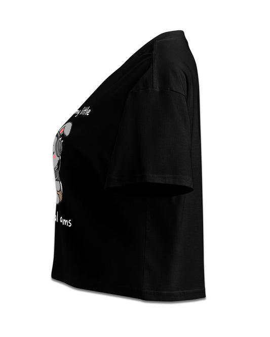 Listening To My Little Death Metal Albums Crop Top