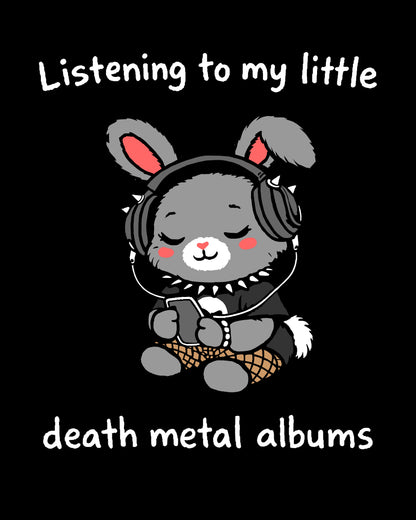 Listening To My Little Death Metal Albums Crop Top