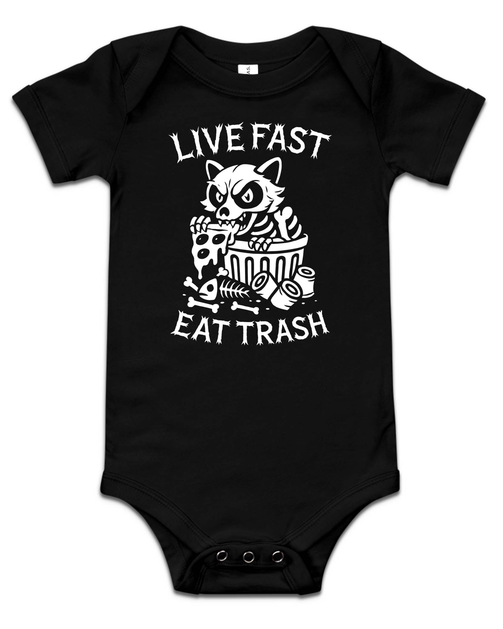 LIVE FAST EAT TRASH Baby Bodysuit