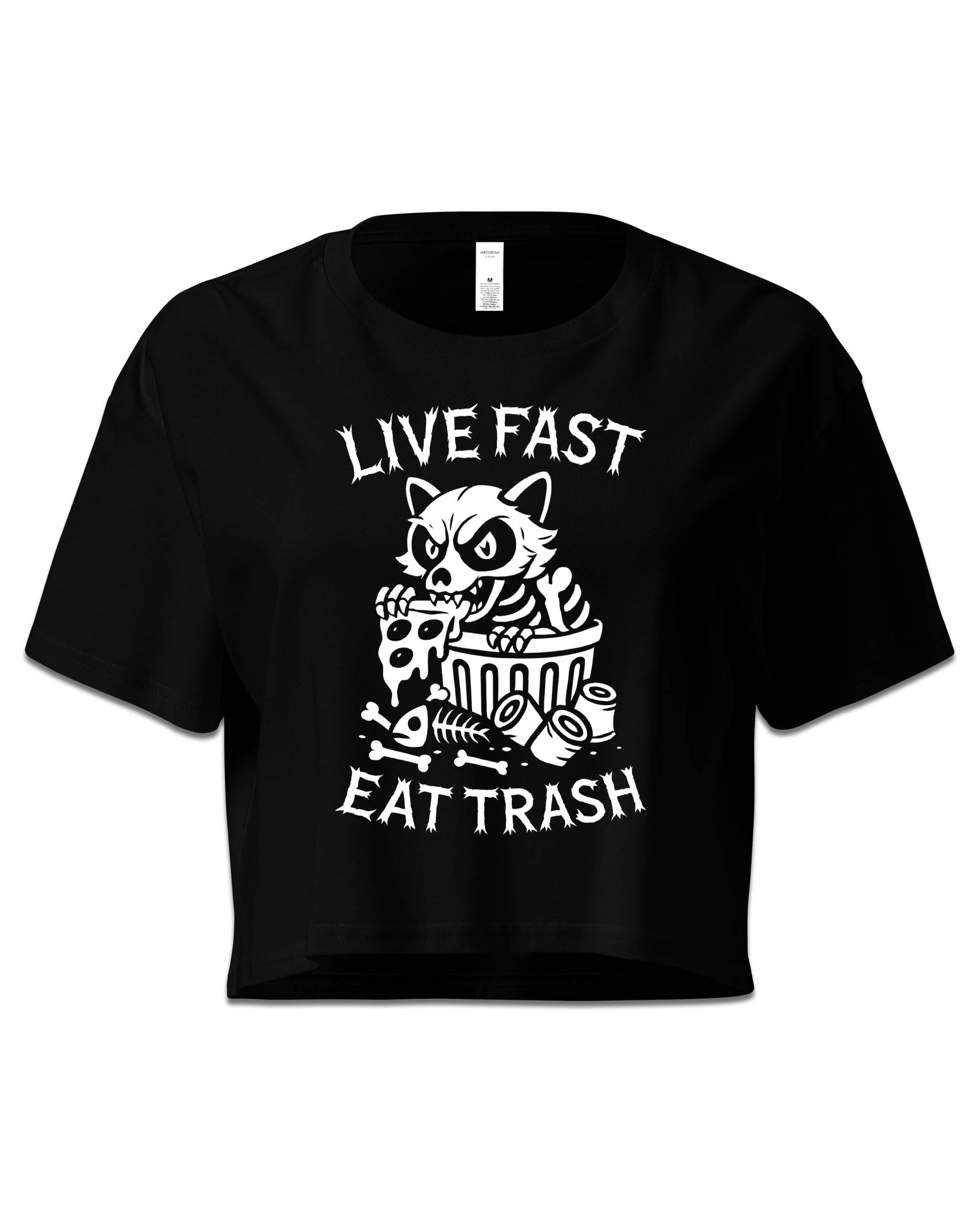 LIVE FAST EAT TRASH Crop Top