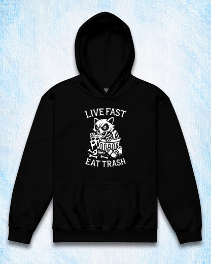 LIVE FAST EAT TRASH Kids Hoodie