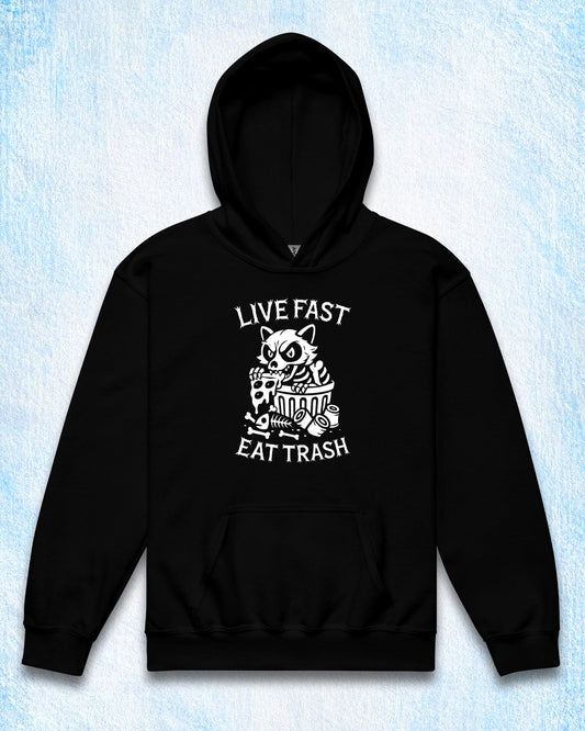 LIVE FAST EAT TRASH Kids Hoodie