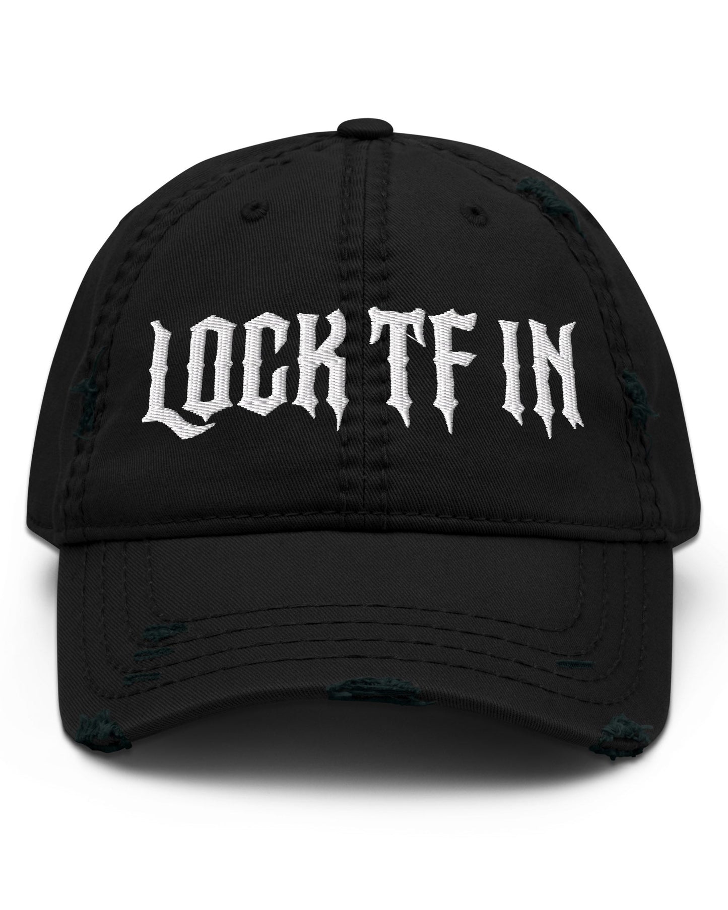 Lock TF In Distressed Dad Hat