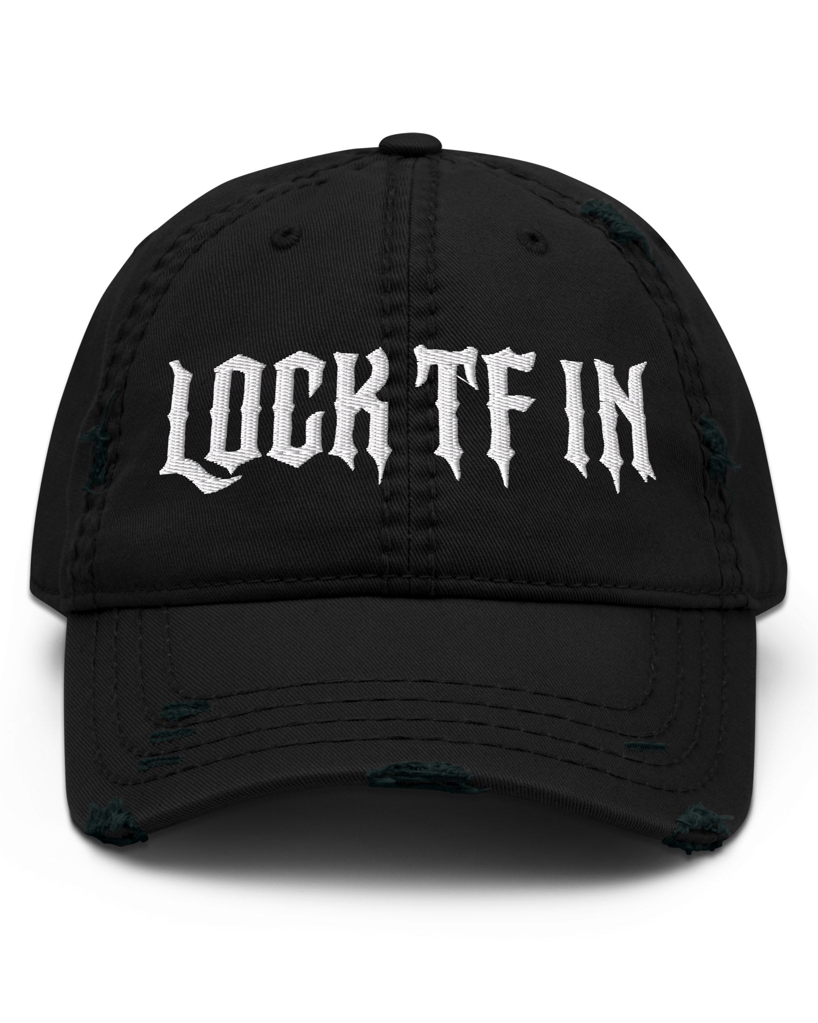 Lock TF In Distressed Dad Hat