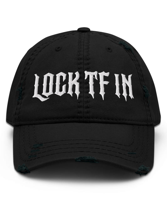 Lock TF In Distressed Dad Hat