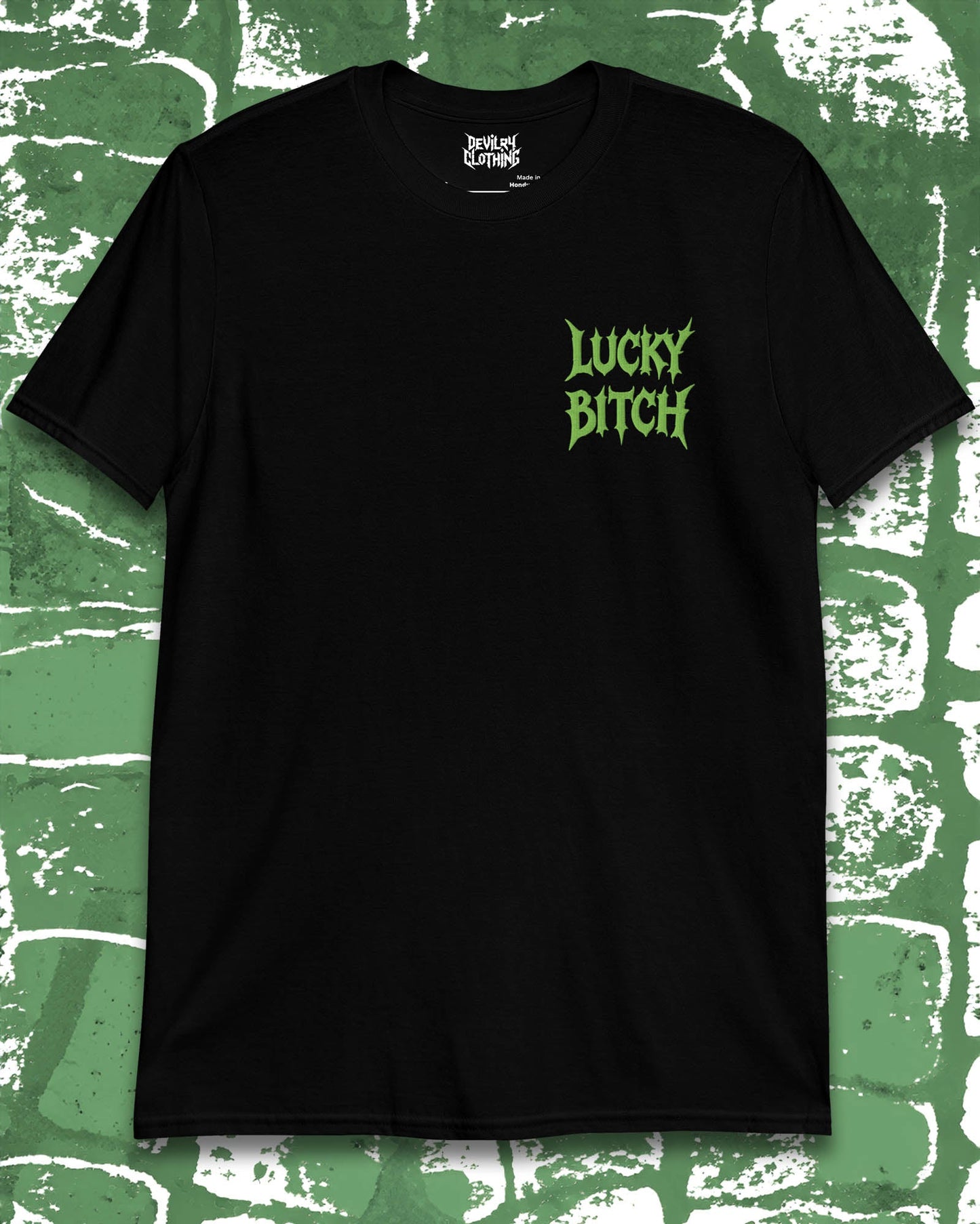 Lucky Bitch Embroidered T-Shirt