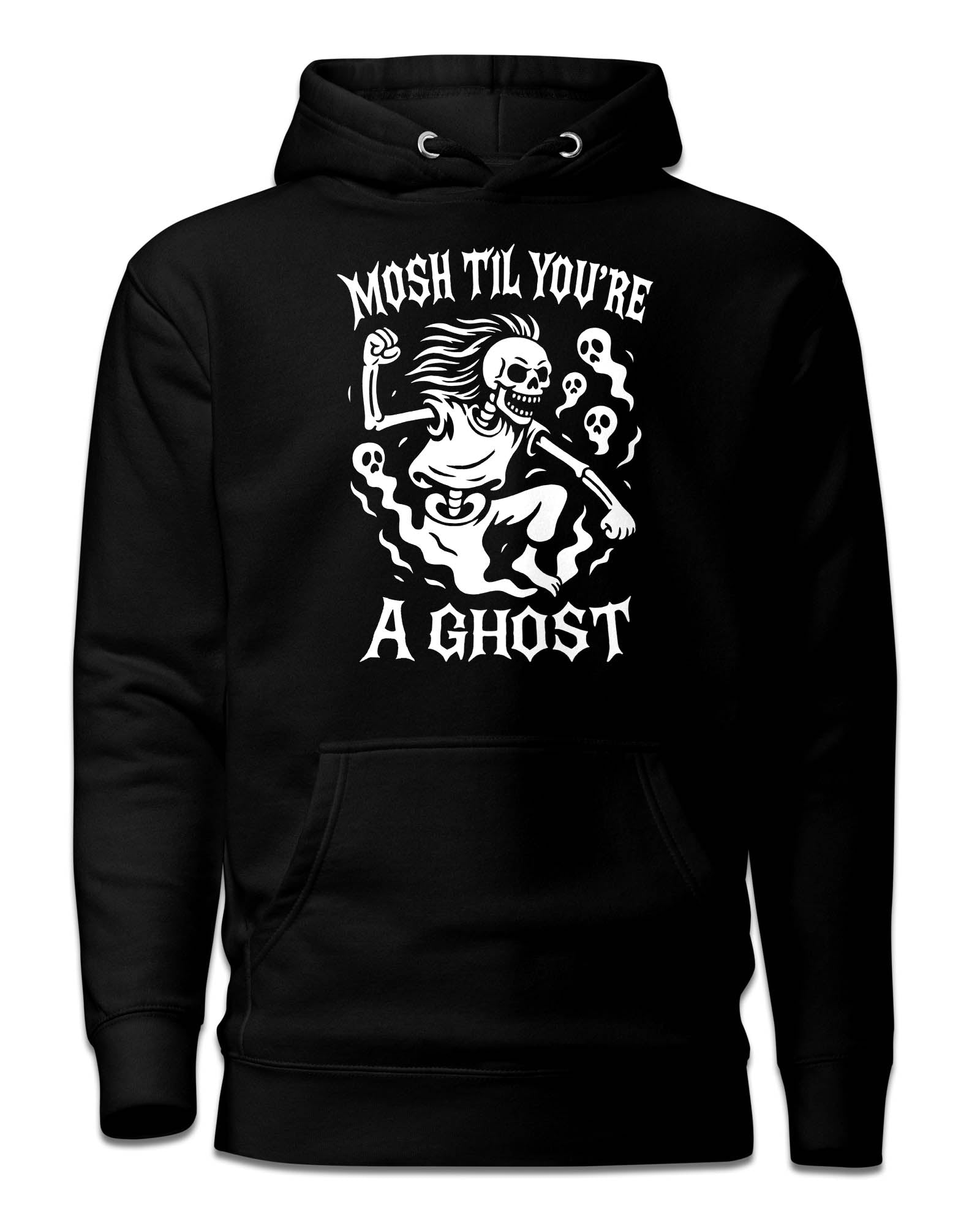 Mosh Til You’re a Ghost Skeleton Hoodie | Heavy Metal Goth Hoodie ...