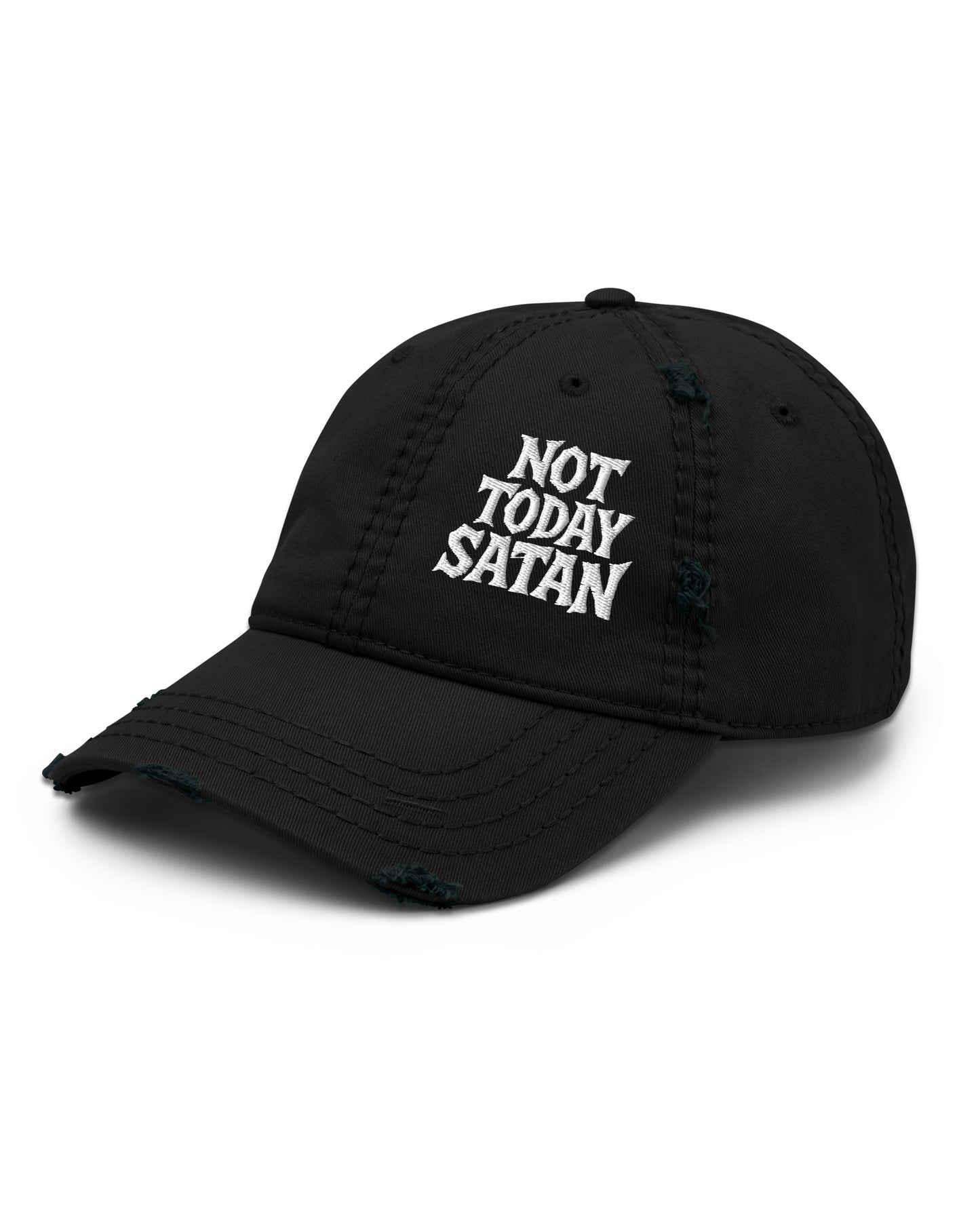 NOT TODAY SATAN Distressed Dad Hat