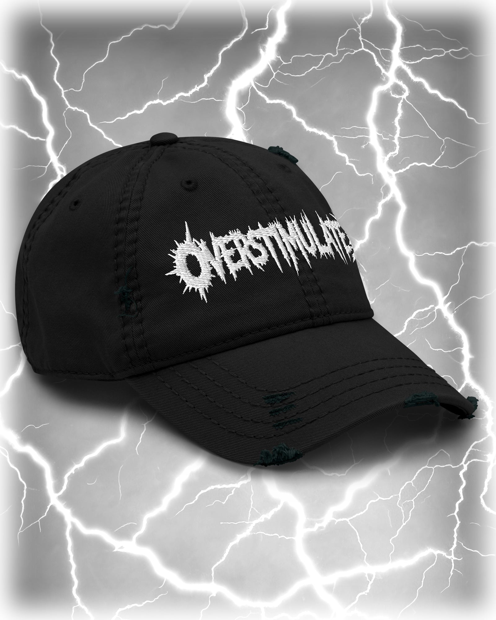 OVERSTIMULATED Distressed Dad Hat