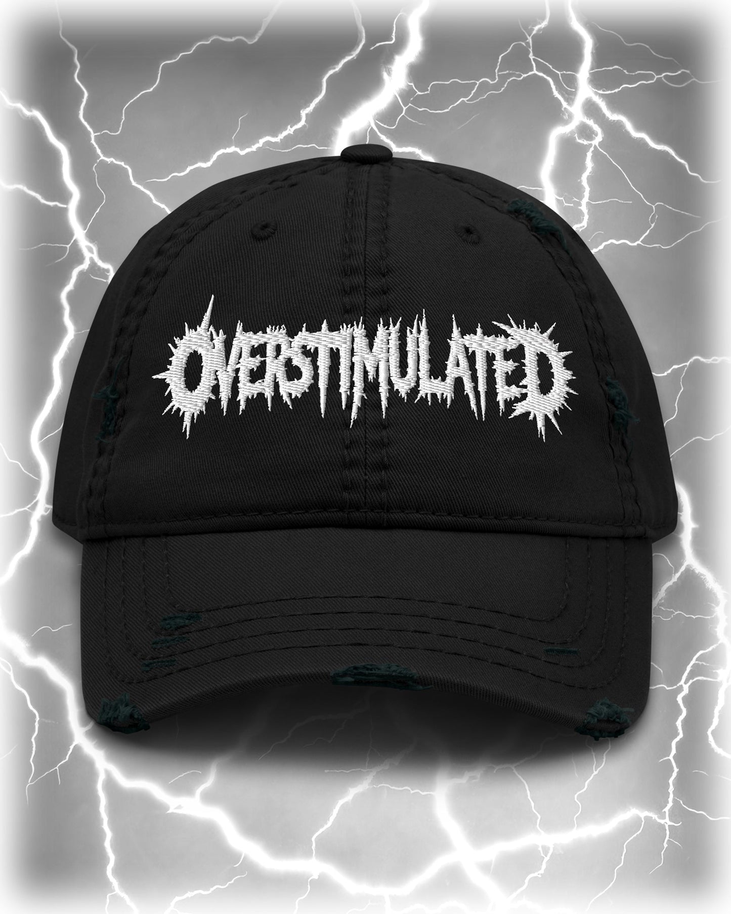 OVERSTIMULATED Distressed Dad Hat