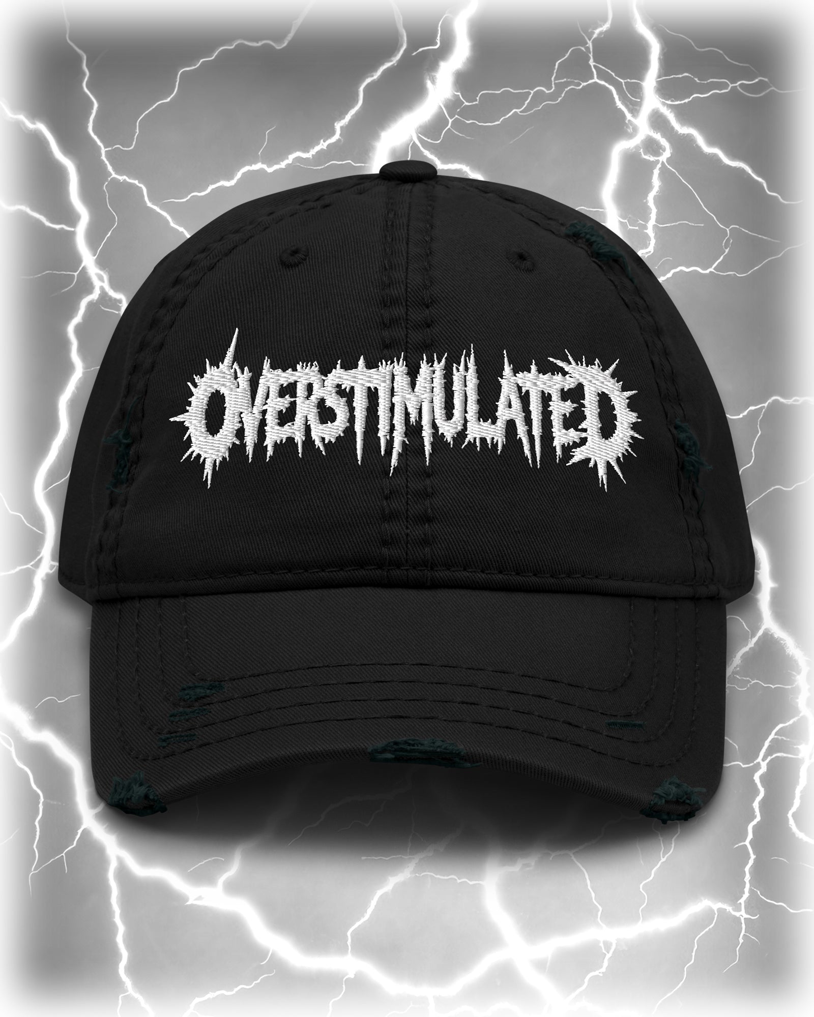 OVERSTIMULATED Distressed Dad Hat