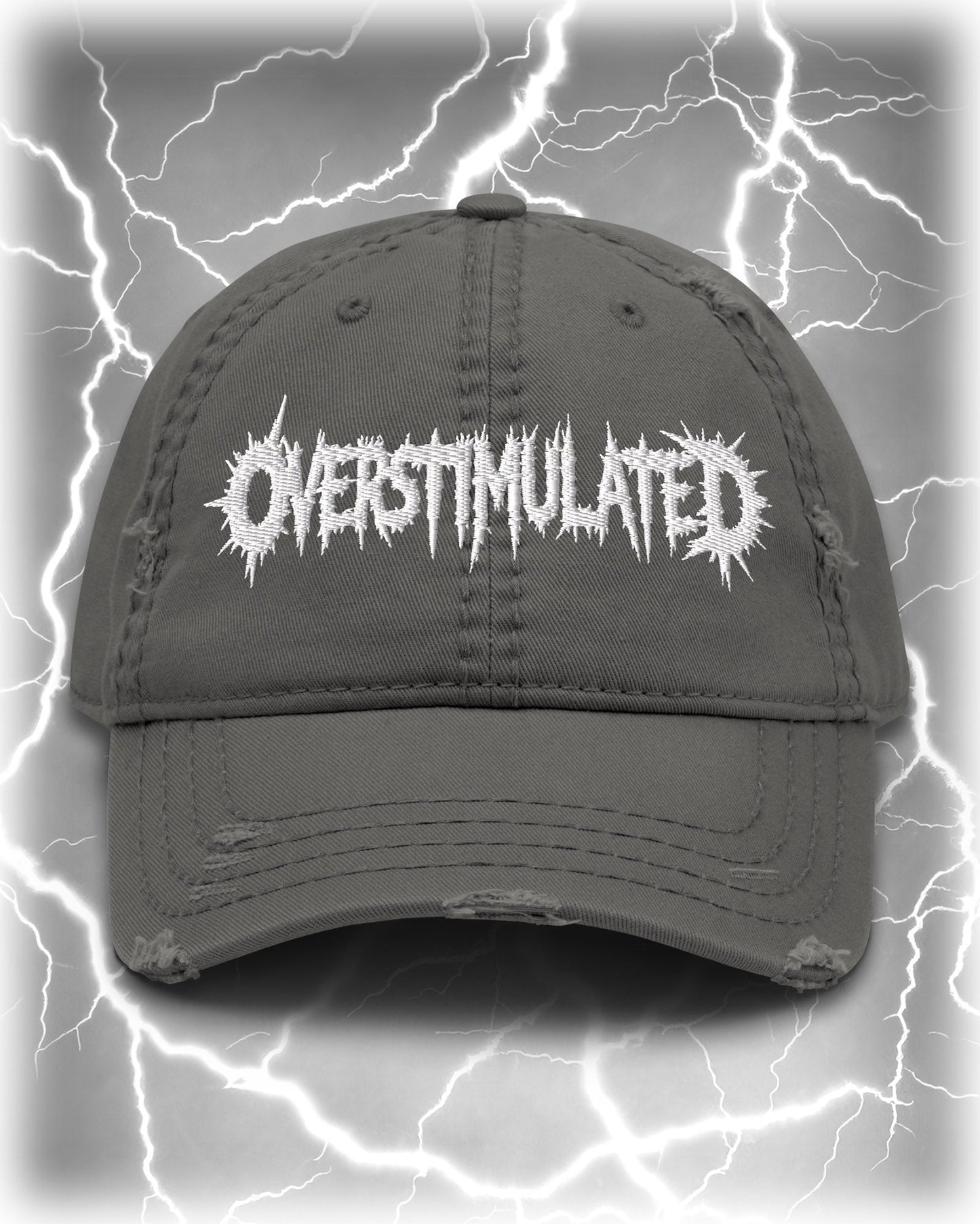 OVERSTIMULATED Distressed Dad Hat