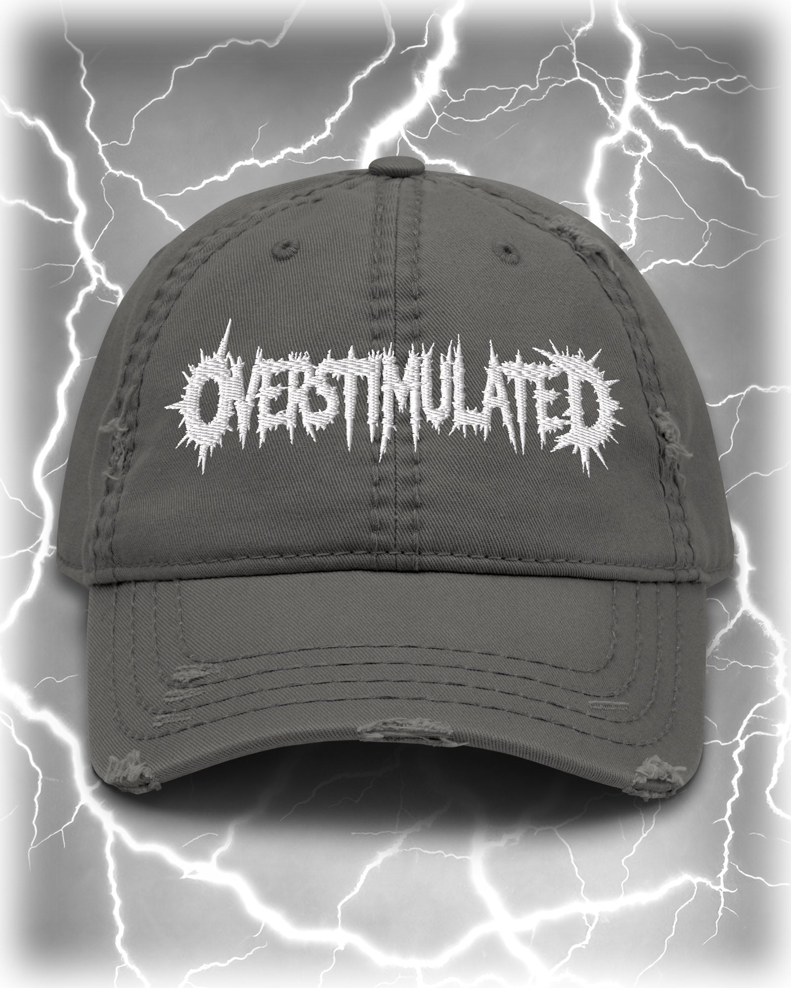 OVERSTIMULATED Distressed Dad Hat