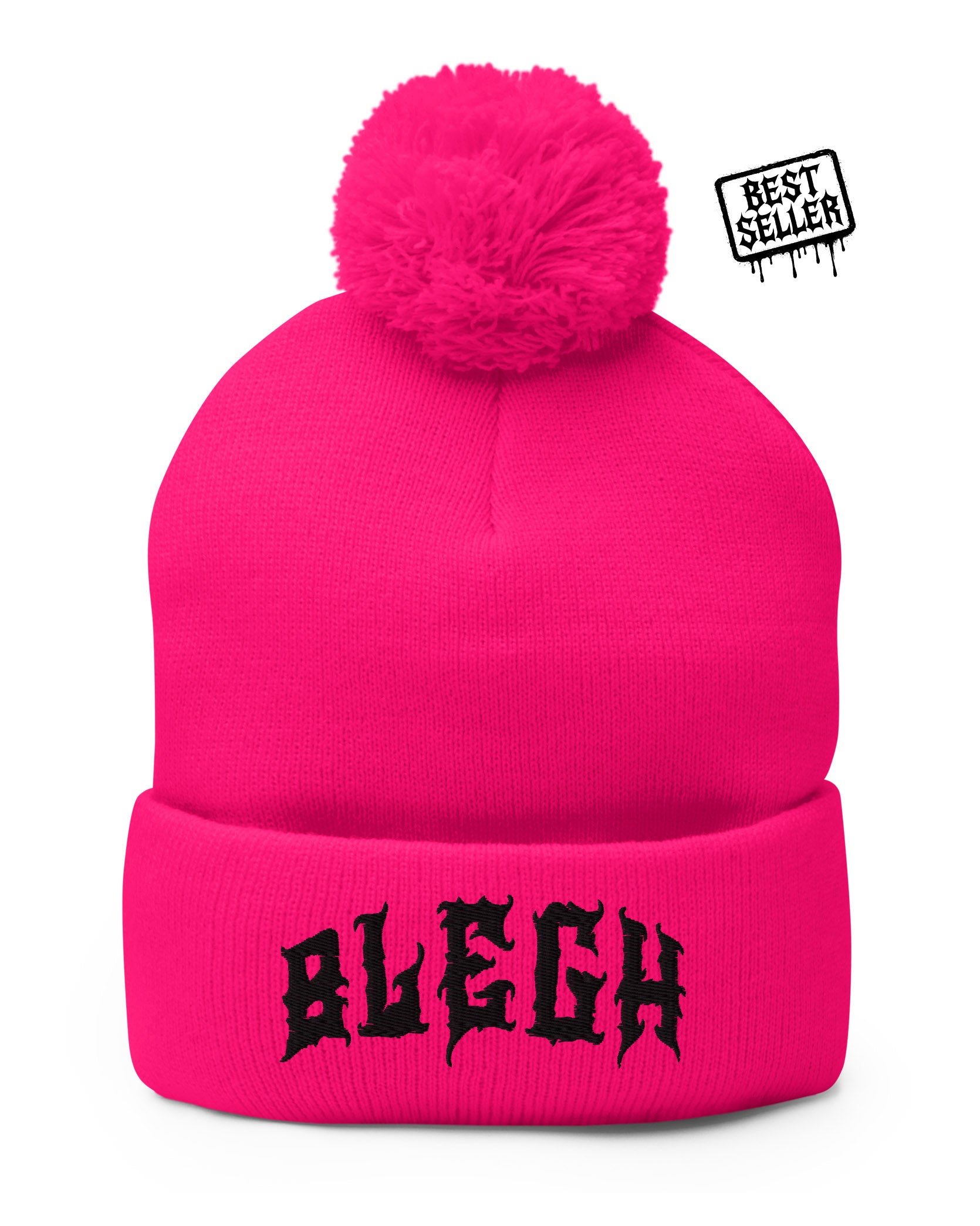 Neon Pink Blegh Beanie Death Metal Deathcore Beanie – Devilry Clothing