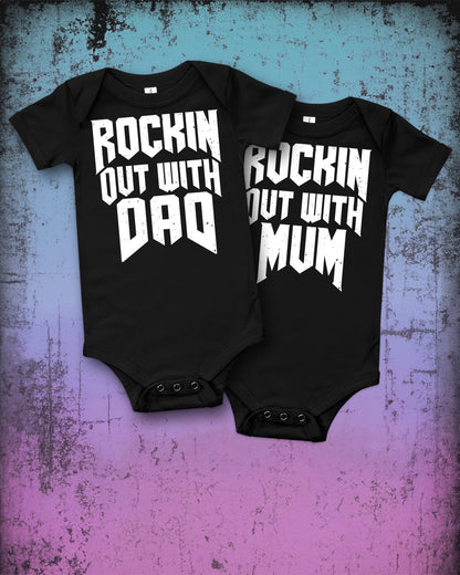 Rocking Out With Dad/Mum/Mom Baby Bodysuit