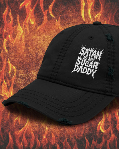 Satan is my Sugar Daddy Distressed Dad Hat