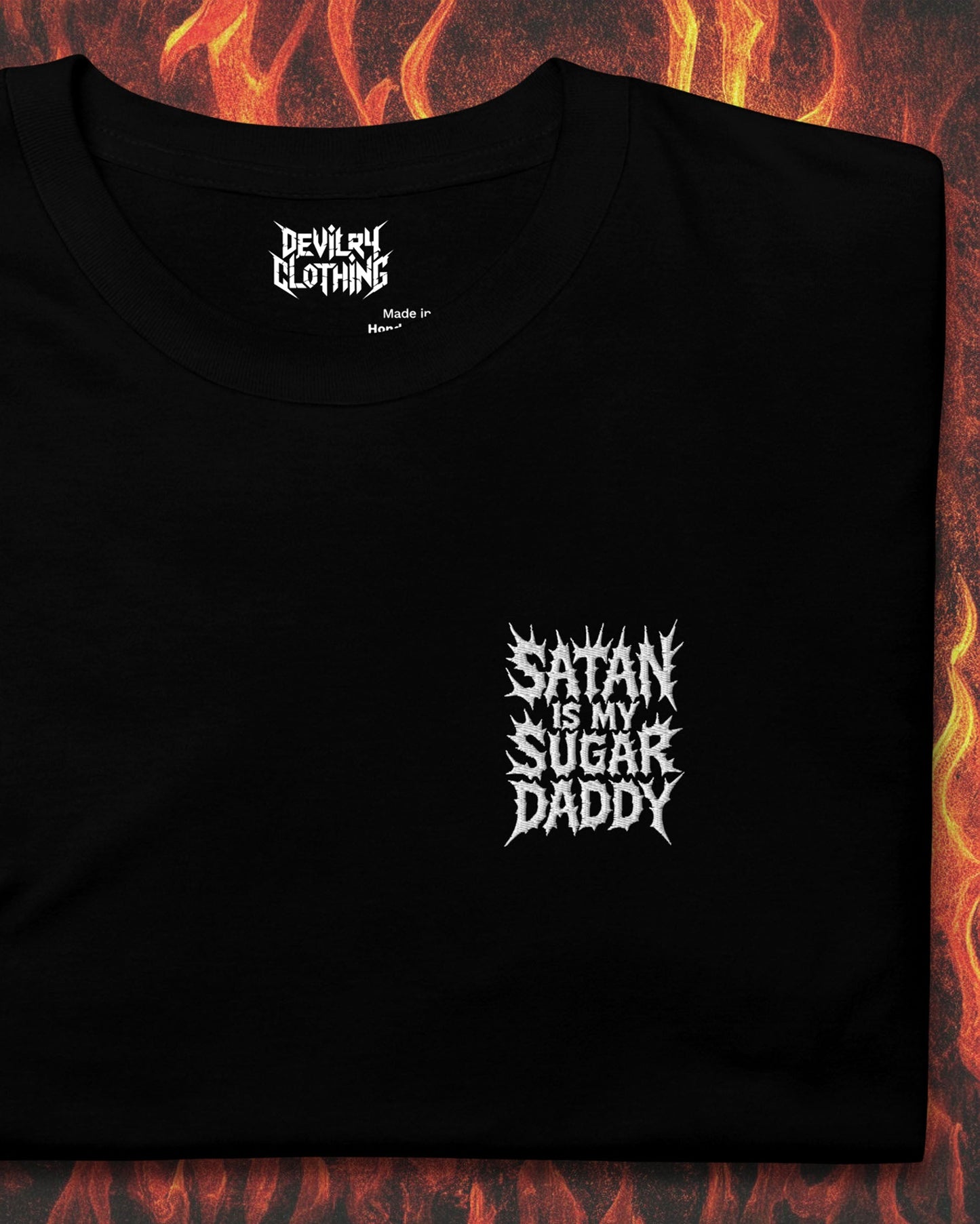Satan is my Sugar Daddy Embroidered T-Shirt