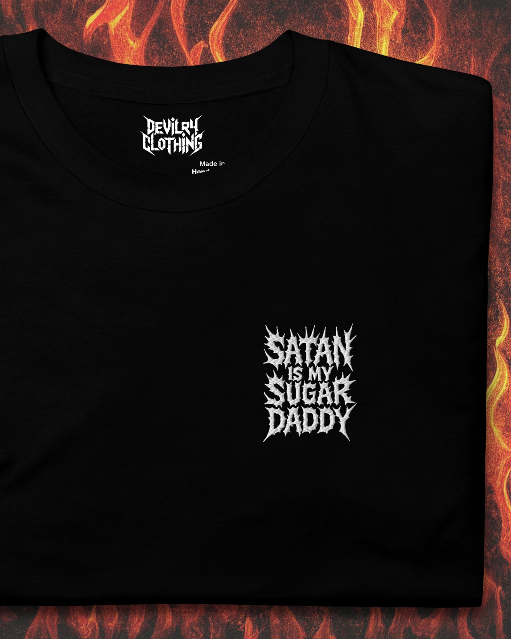 Satan is my Sugar Daddy Embroidered T-Shirt
