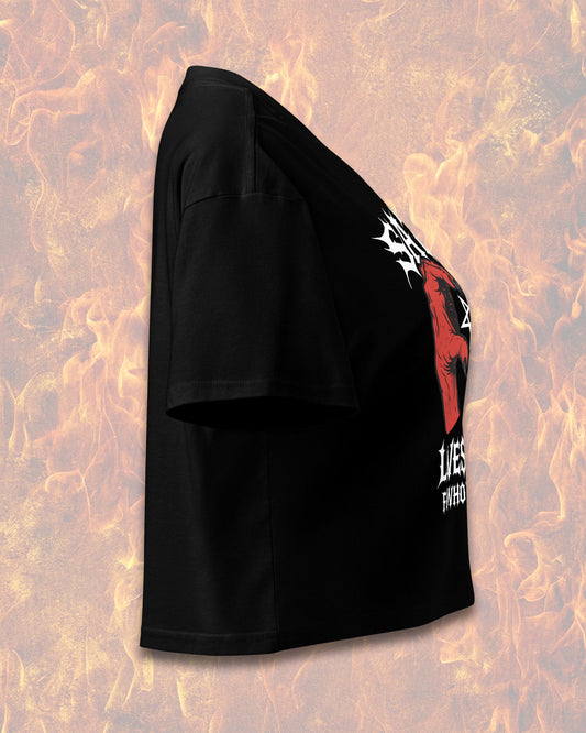 SATAN LOVES YOU FOR WHO YOU ARE Crop Top