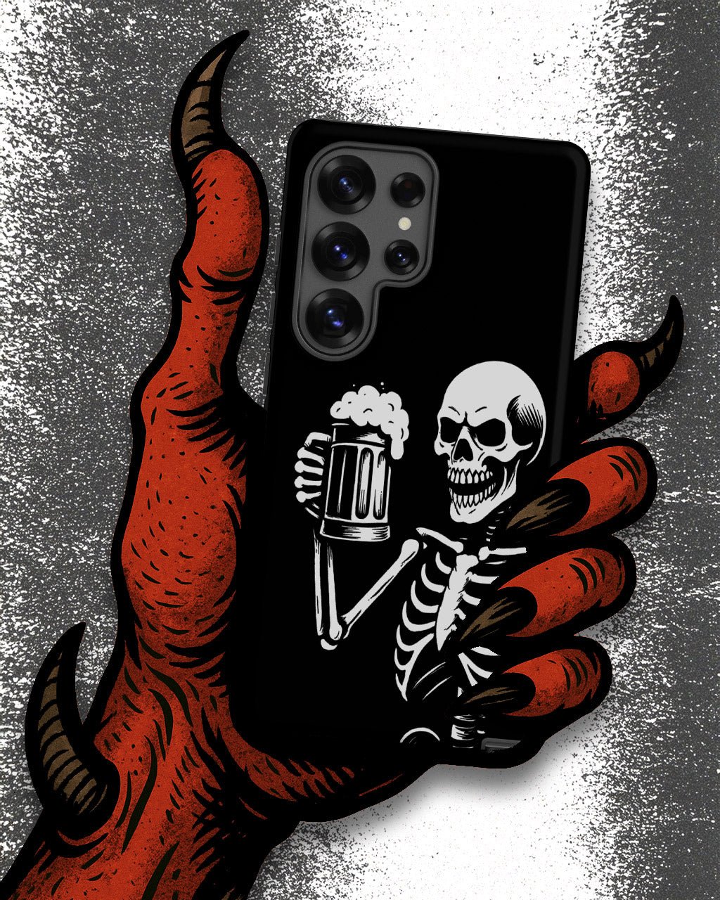 Skeleton Drinking Beer Phone Case for Samsung