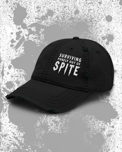 Surviving Purely Out of Spite Distressed Dad Hat