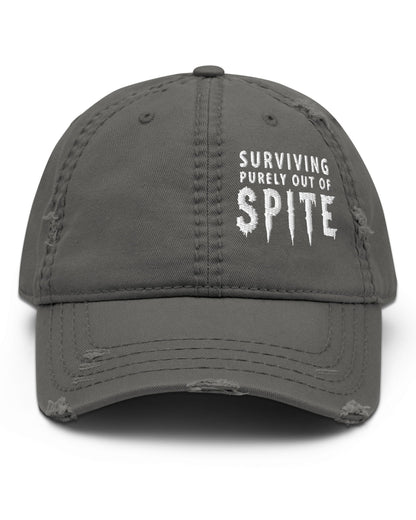 Surviving Purely Out of Spite Distressed Dad Hat