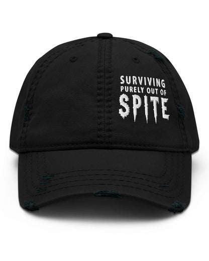 Surviving Purely Out of Spite Distressed Dad Hat